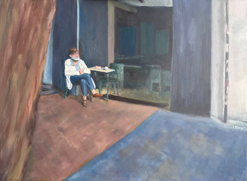 Café Contemplation - original oil painting by Chris Blaylock