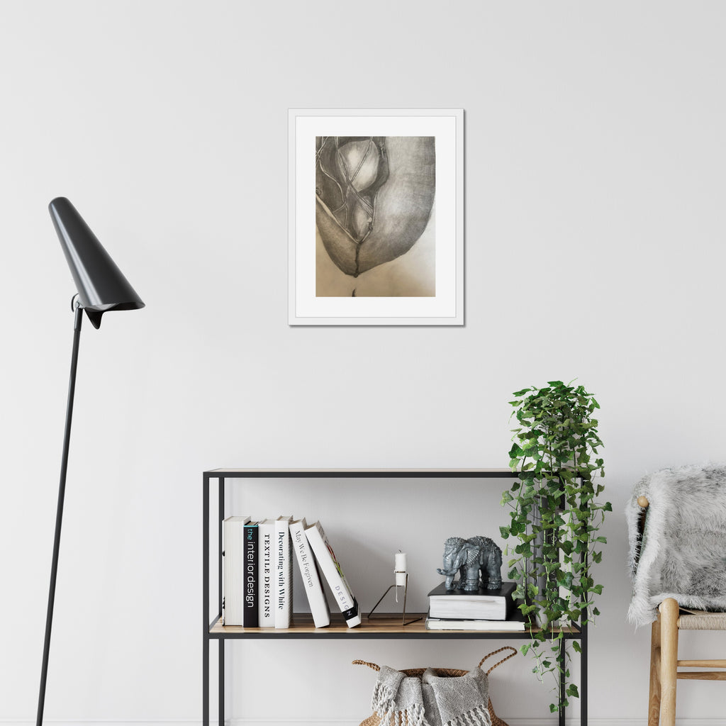 Nightmare (Sketch) art print, 16x20, in a white frame with white mat, hanging on a wall