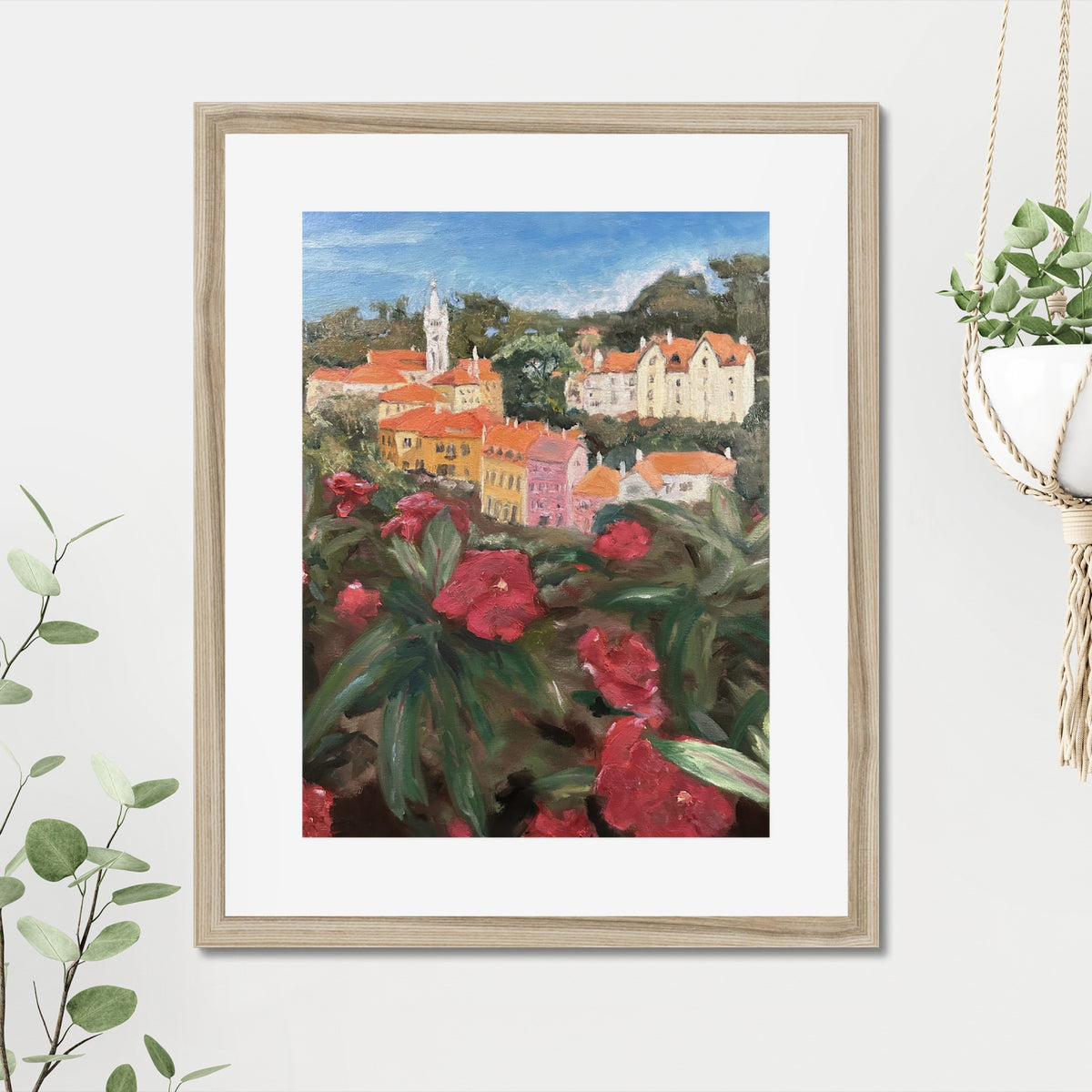 Sintra art print, 16x20, in a natural frame with white mat, hanging on a wall