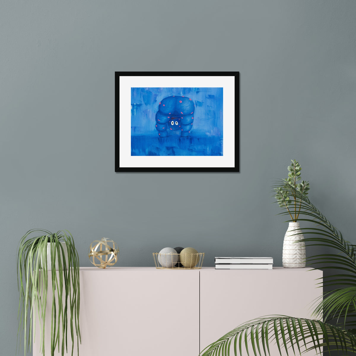 Vernon No. 3 art print, 16x20, in a black frame with white mat, hanging on a wall