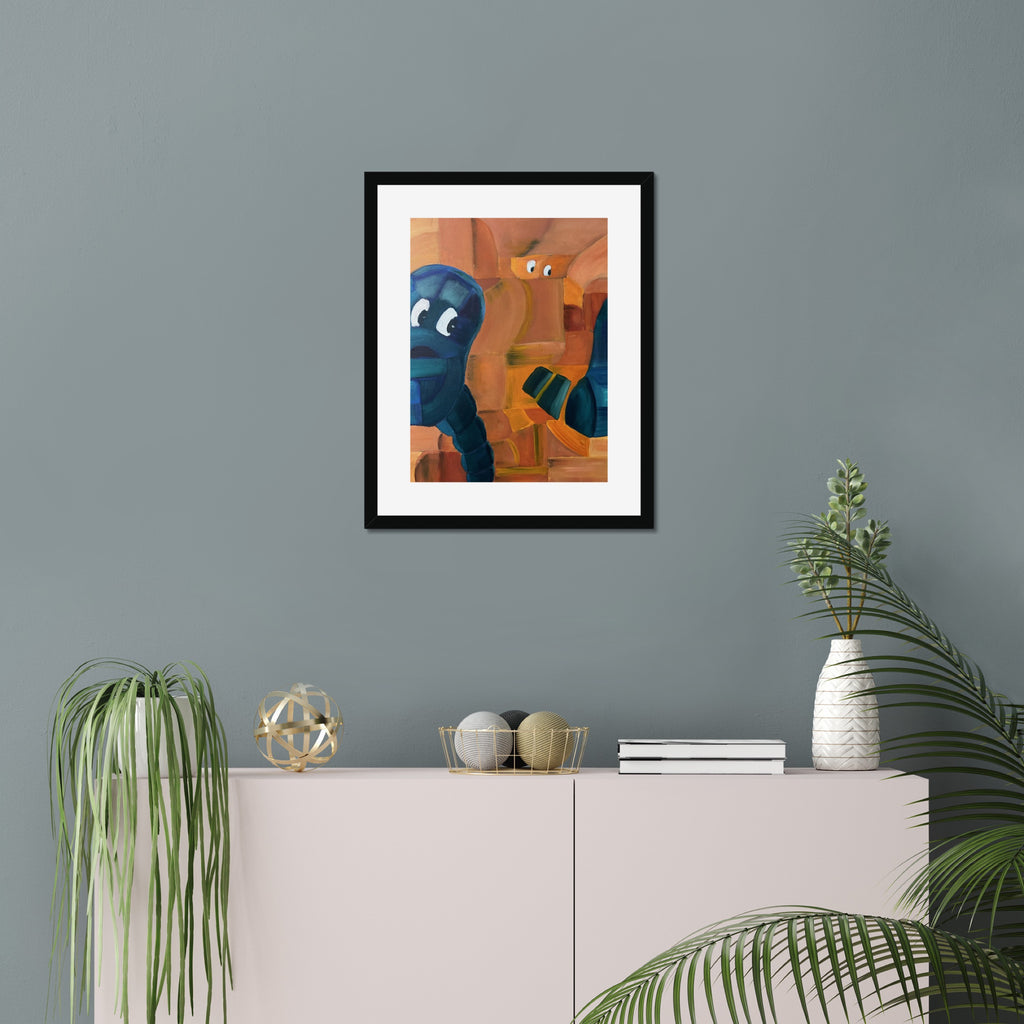 Vernon No. 5 art print, 16x20, in a black frame with white mat, hanging on a wall
