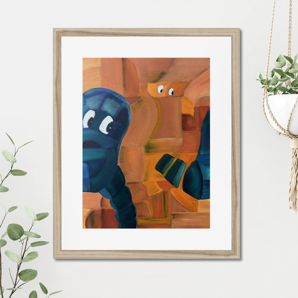 Vernon No. 5 art print, 16x20, in a natural frame with white mat, hanging on a wall