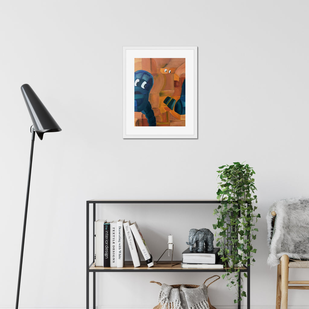 Vernon No. 5 art print, 16x20, in a white frame with white mat, hanging on a wall